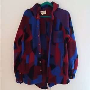 BWGH Multi-color 80s vibes Geometric Wool Jacket